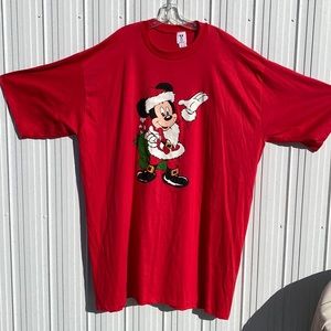 Vintage Disney Mickey Mouse Christmas Single Stitch Shirt | One Size